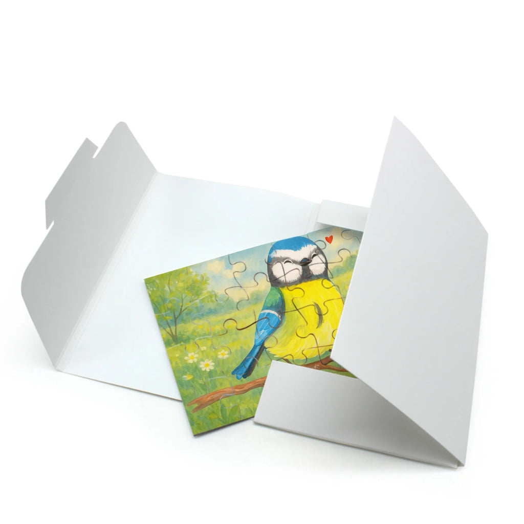 Puzzle Vogel Blaumeise Design Puzzle, Ostern, Osterhase, Ostergeschenke, Osternest, Osterdeko, Geschenke zu Ostern, Ostern Geschenk, Ostergeschenke Kinder, Ostern Kinder, Ostergrüße, Blaumeise, Vogel, liebe Grüße, Frühling, Frühlingsgefühle, Osterzeit