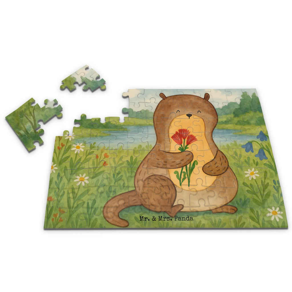 Puzzle Otter Blumenstrauß Design Puzzle, Otter, Fischotter, Seeotter, Otter Seeotter See Otter