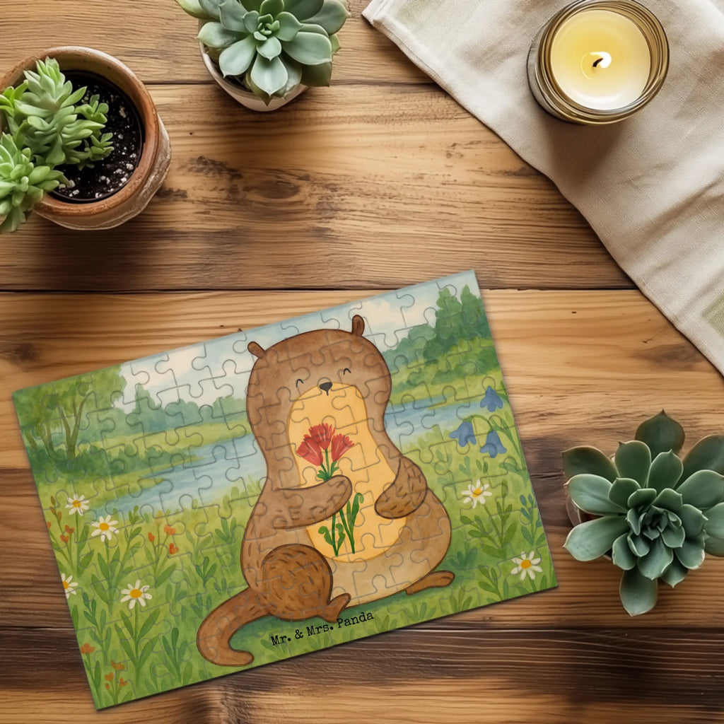 Puzzle Otter Blumenstrauß Design Puzzle, Otter, Fischotter, Seeotter, Otter Seeotter See Otter