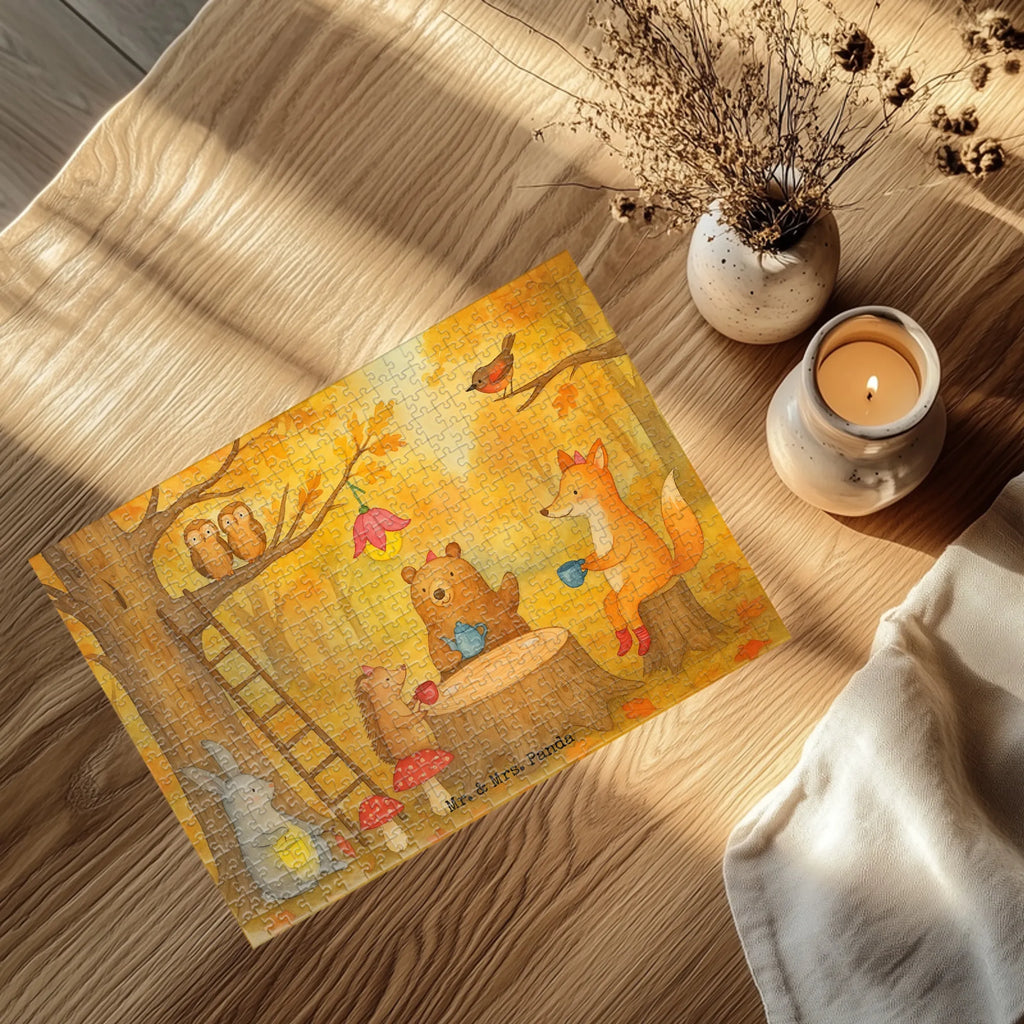 Puzzle Waldtiere Picknick Design Puzzle, Tiermotive, Gute Laune, lustige Sprüche, Tiere, Waldtiere, Picknick, Wald, Fuchs, Hase, Igel, Maus, Eichhörnchen