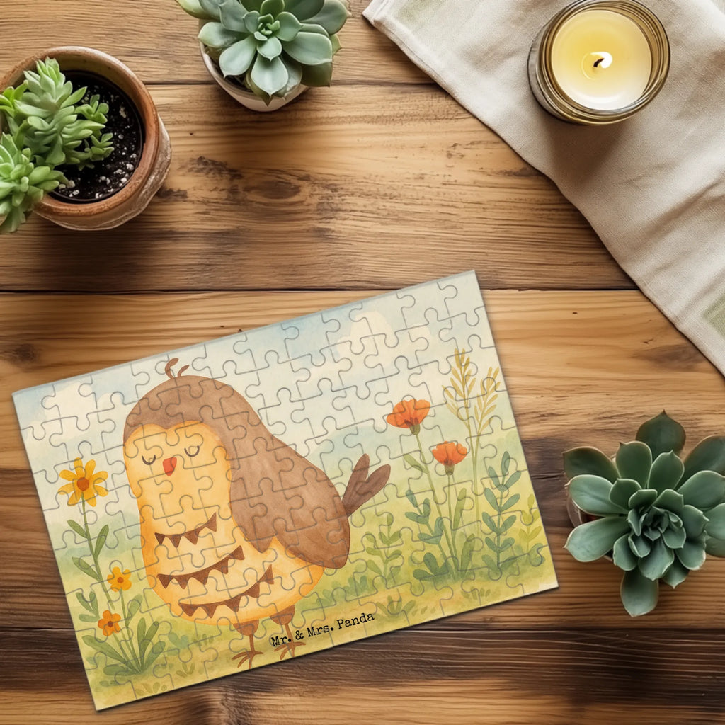 Puzzle Eule Zufrieden Design Puzzle, Eule, Eule Spruch, Eule deko, Owl, Liebe Spruch, Romantisch, Wortspiel lustig, Spruch schön, Geschenk Hochzeitstag