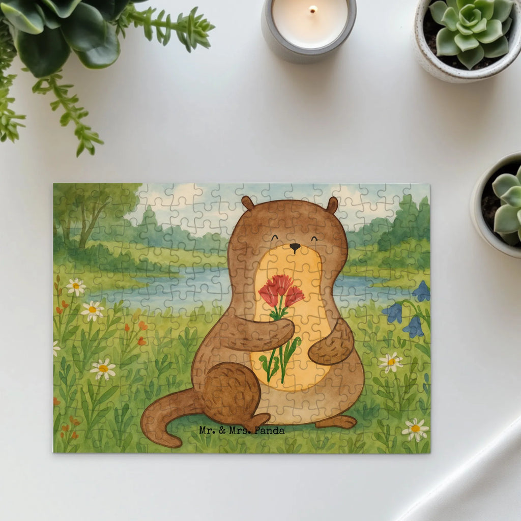 Puzzle Otter Blumenstrauß Design Puzzle, Otter, Fischotter, Seeotter, Otter Seeotter See Otter