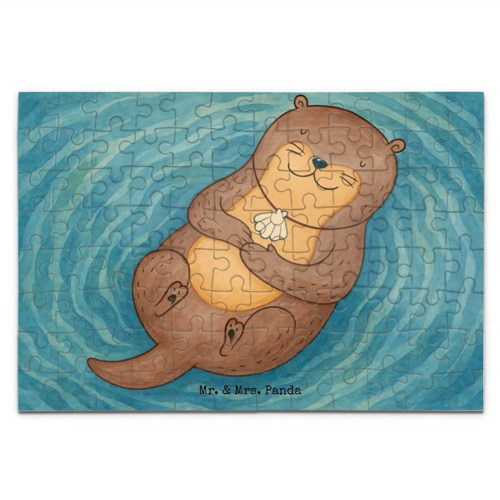 Puzzle Otter Muschel Design Puzzle, Otter, Fischotter, Seeotter, Otterliebe, grübeln, träumen, Motivation, Tagträumen, Büro