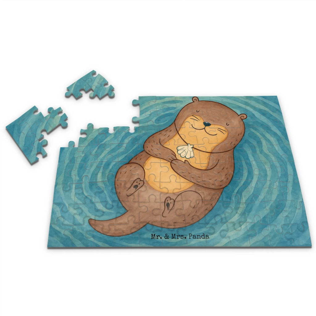 Puzzle Otter Muschel Design Puzzle, Otter, Fischotter, Seeotter, Otterliebe, grübeln, träumen, Motivation, Tagträumen, Büro