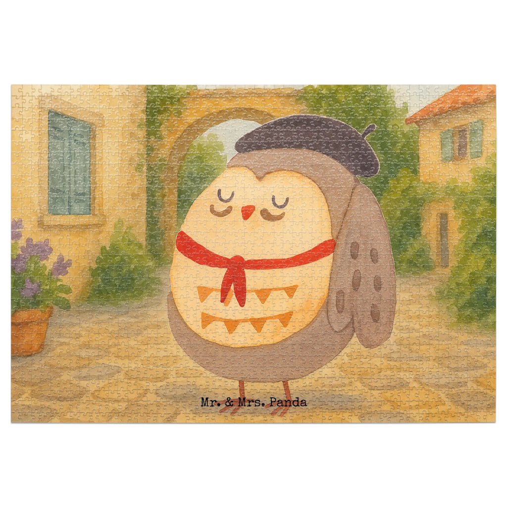 Puzzle Eule Frankreich Design Puzzle, Eule, Eulen, Eule Deko, Owl, hibou, La vie est belle, das Leben ist schön, Spruch schön, Spruch Französisch, Frankreich