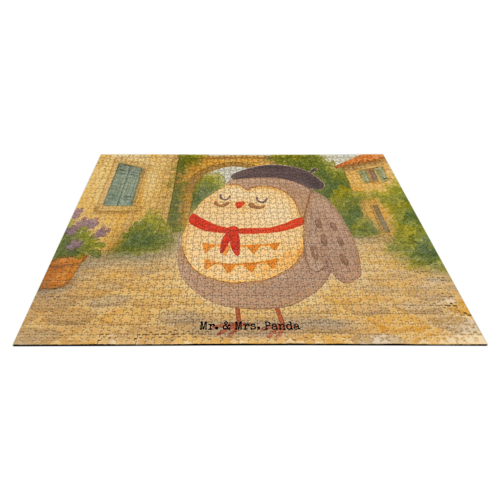 Puzzle Eule Frankreich Design Puzzle, Eule, Eulen, Eule Deko, Owl, hibou, La vie est belle, das Leben ist schön, Spruch schön, Spruch Französisch, Frankreich