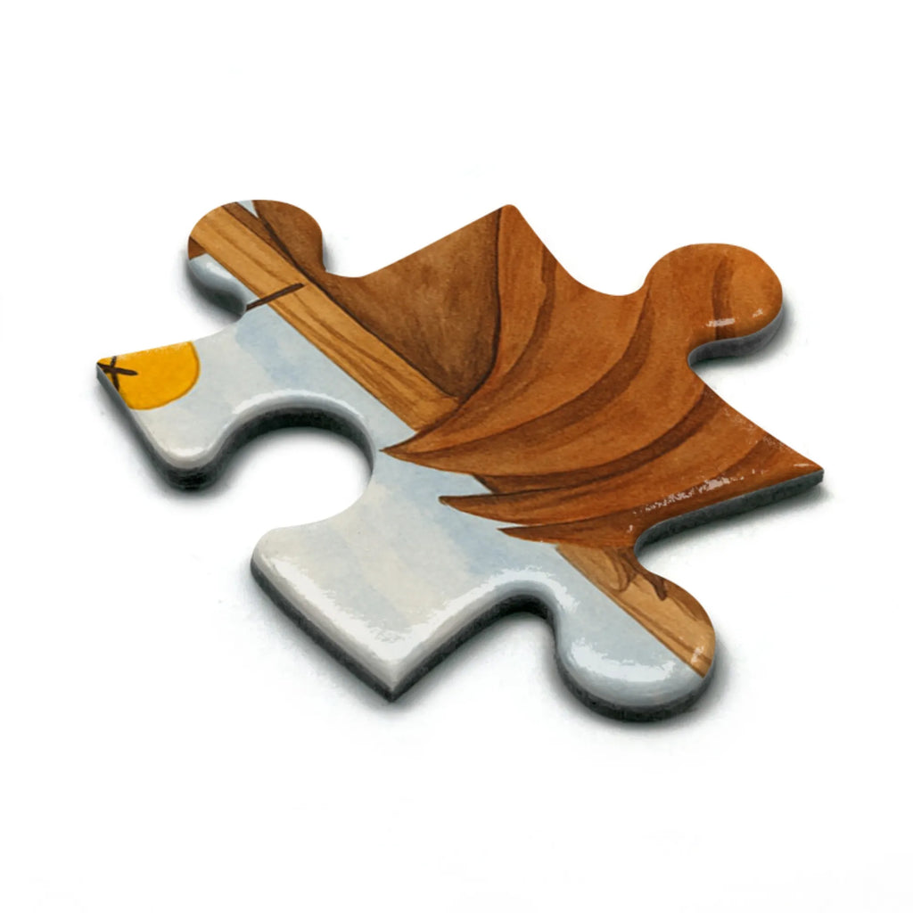 Puzzle Rotkehlchen Schlitten Design Puzzle, Winter, Weihnachten, Weihnachtsdeko, Nikolaus, Advent, Heiligabend, Wintermotiv, Schlitten, Vogel