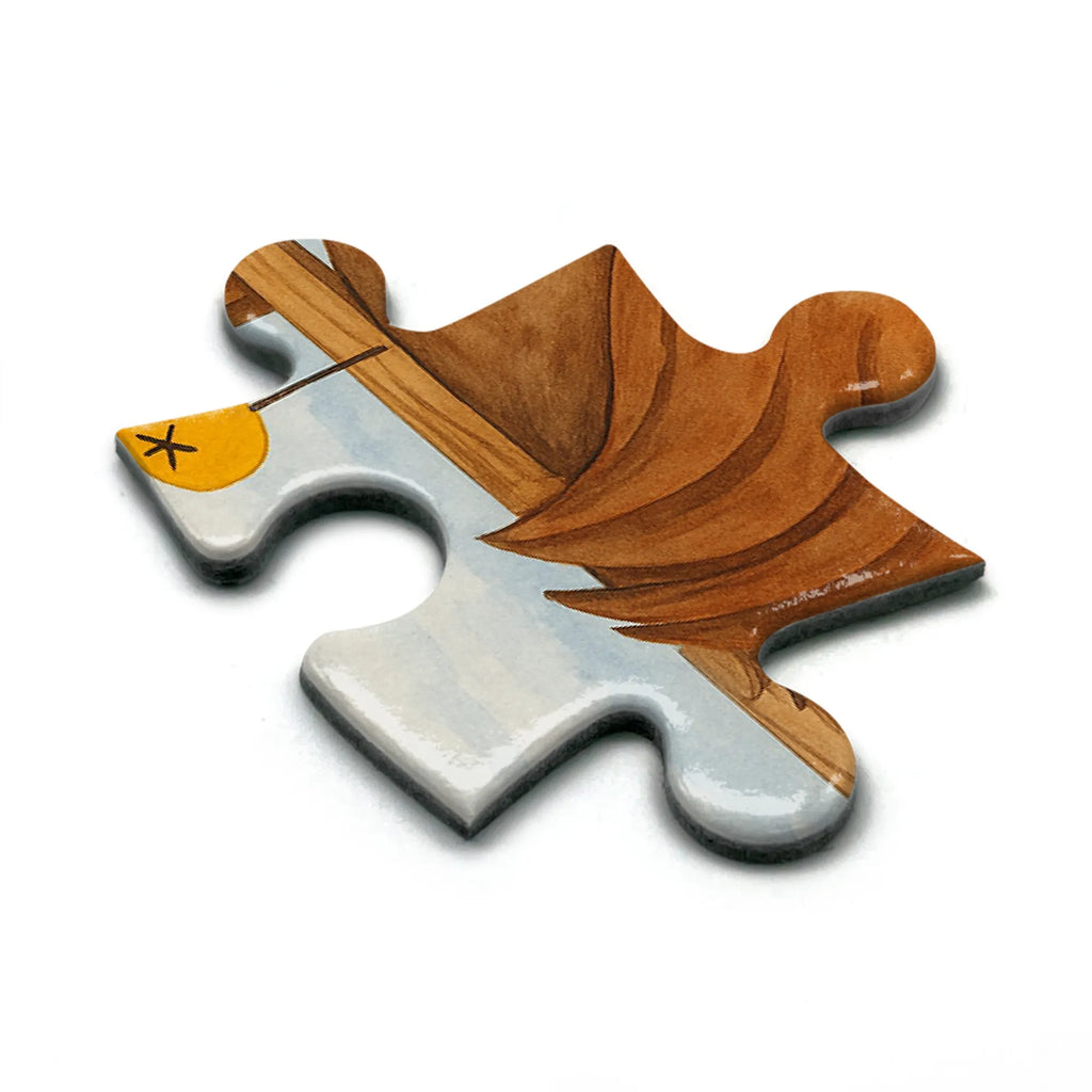 Puzzle Rotkehlchen Schlitten Design Puzzle, Winter, Weihnachten, Weihnachtsdeko, Nikolaus, Advent, Heiligabend, Wintermotiv, Schlitten, Vogel