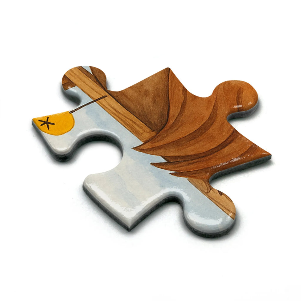 Puzzle Rotkehlchen Schlitten Design Puzzle, Winter, Weihnachten, Weihnachtsdeko, Nikolaus, Advent, Heiligabend, Wintermotiv, Schlitten, Vogel