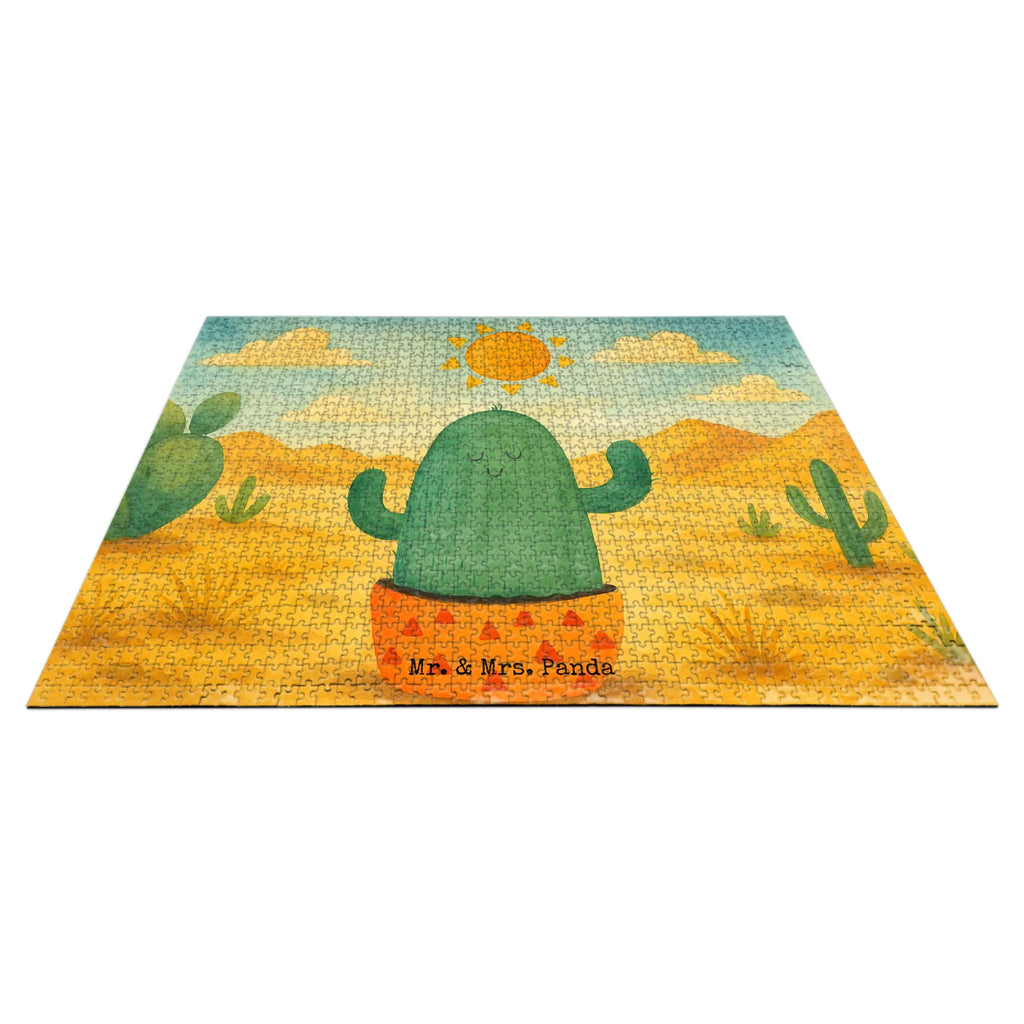 Puzzle Kaktus Sonne Design Puzzle, Kaktus, Kakteen, Liebe Kaktusliebe, Sonne, Sonnenschein, Glück, glücklich, Motivation, Neustart, Trennung, Ehebruch, Scheidung, Freundin, Liebeskummer, Liebeskummer Geschenk, Geschenkidee