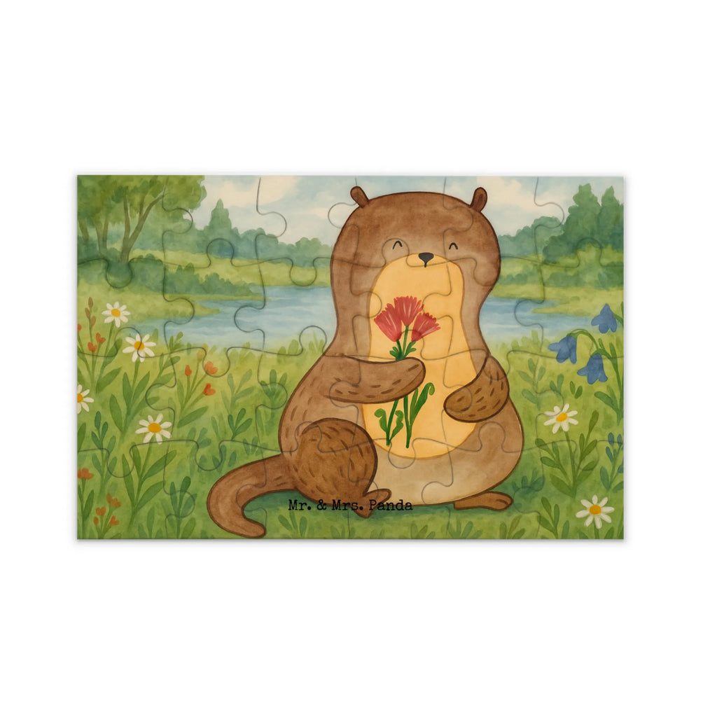 Puzzle Otter Blumenstrauß Design Puzzle, Otter, Fischotter, Seeotter, Otter Seeotter See Otter