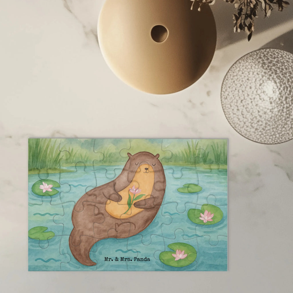 Puzzle Otter Seerose Design Puzzle, Otter, Fischotter, Seeotter, Otter Seeotter See Otter