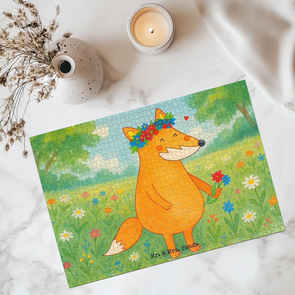 Puzzle Fuchs Blumen Design Puzzle, Fuchs, Füchse, Fox, Liebe, Freundin, Fuchsmädchen, Blumenmädchen, Freundinnen, Liebesbeweis, Blume, Blumen, Motivation, Freude, ich, mich, Selbstliebe