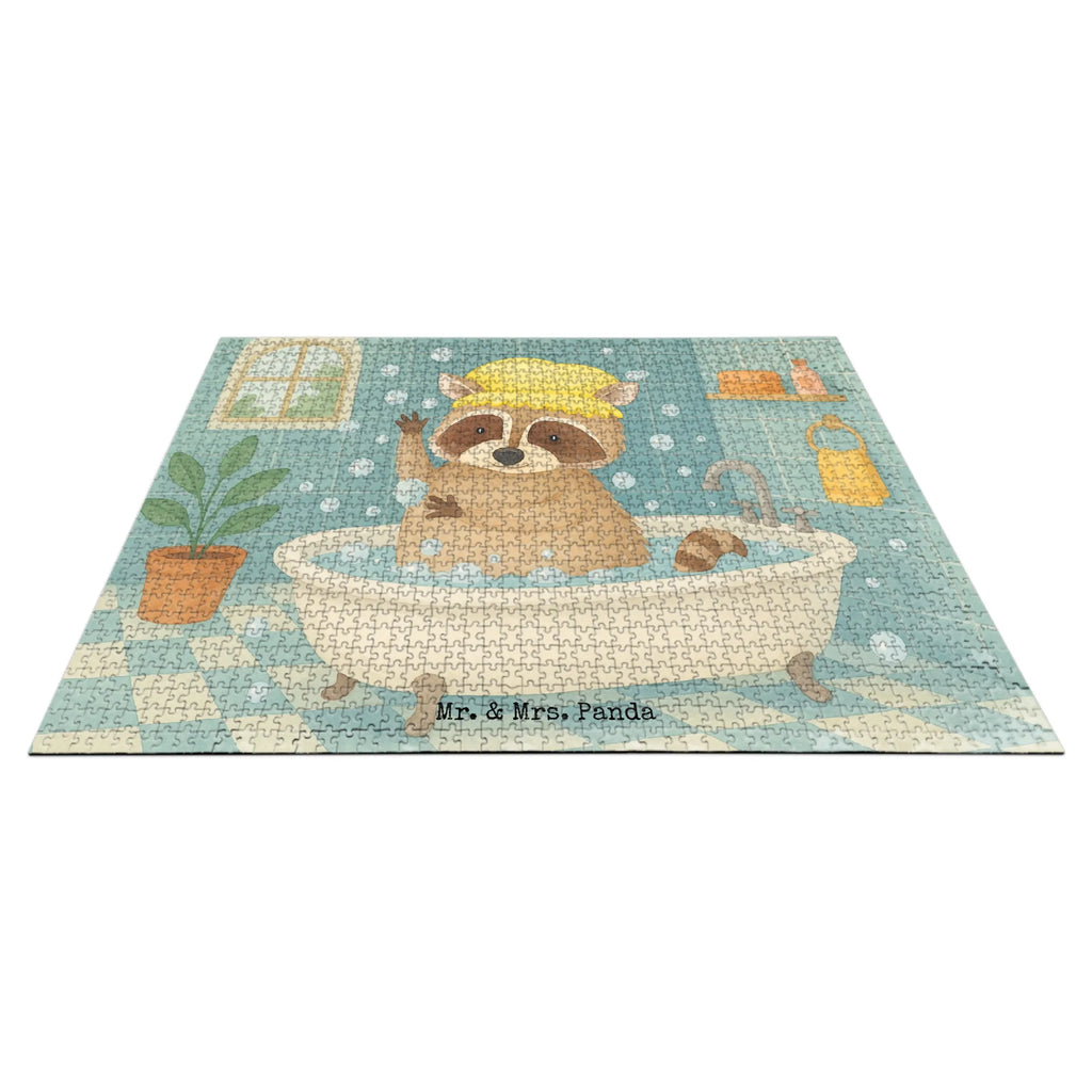 Puzzle Waschbär Design Puzzle, Tiermotive, Gute Laune, lustige Sprüche, Tiere, Waschbär, Tagträumen, Plan, Fröhlich, waschen, Seifenblasen