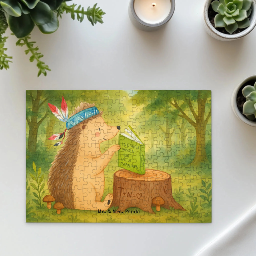 Puzzle Igel Federschmuck Design Puzzle, Waldtiere, Tiere, Igel, Indianer, Abenteuer, Lagerfeuer, Camping
