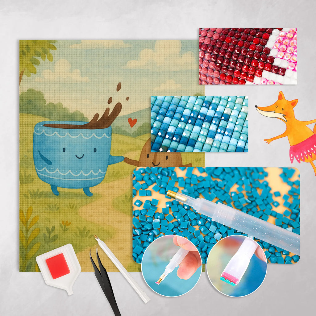 Obraz diamentowy kawa ziarno Design Motywy zwierzęce, dobra energia, zabawne powiedzonka, zwierzęta