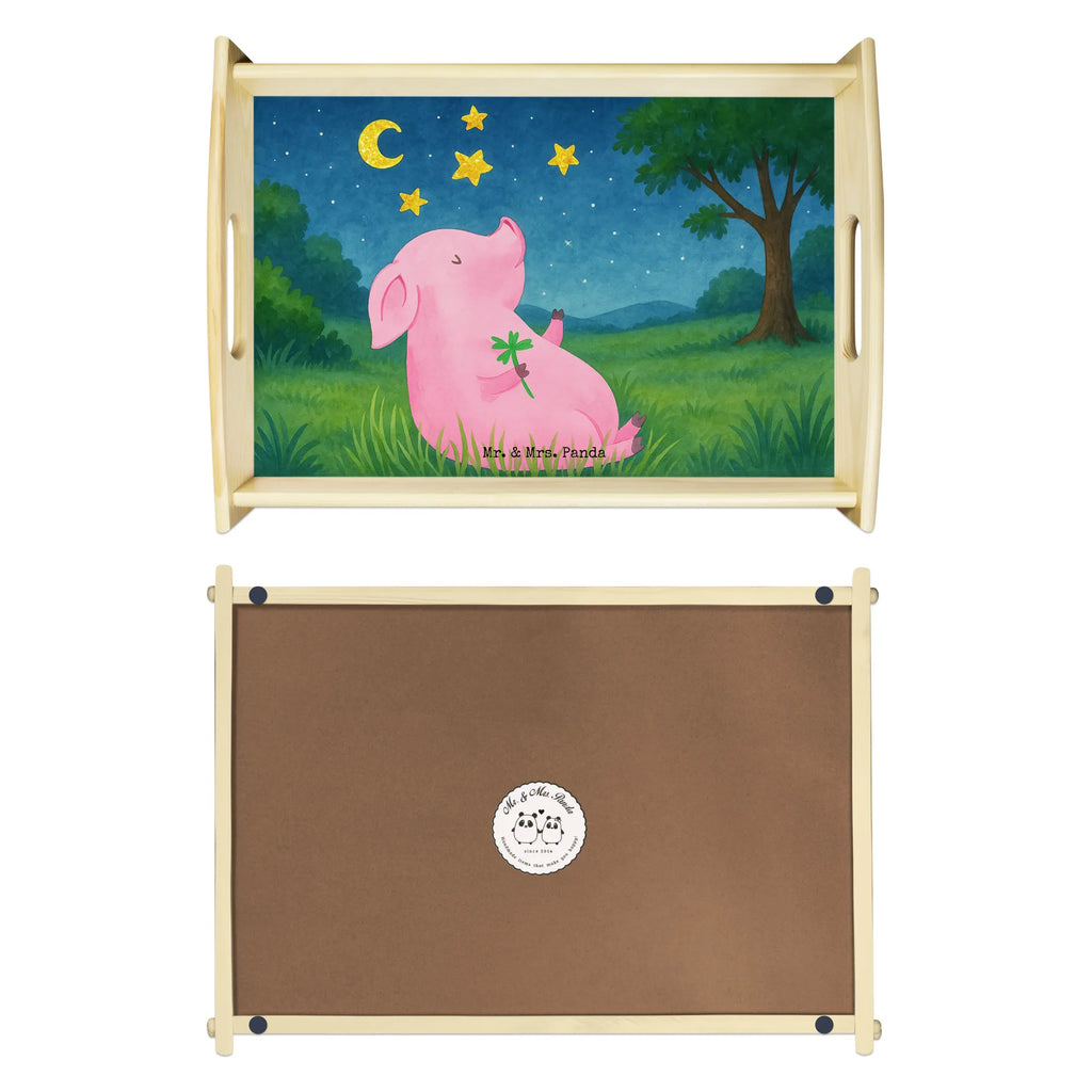 Serviertablett Schwein Glück Design Serviertablett, Tablett, Holztablett, Küchentablett, Dekotablett, Frühstückstablett, Tiermotive, Gute Laune, lustige Sprüche, Tiere, Glücksschwein. Glück, Schwein, Schweinchen, Sterne, Sernchen, Ziele, Träume, Motivation, Glücksbringer
