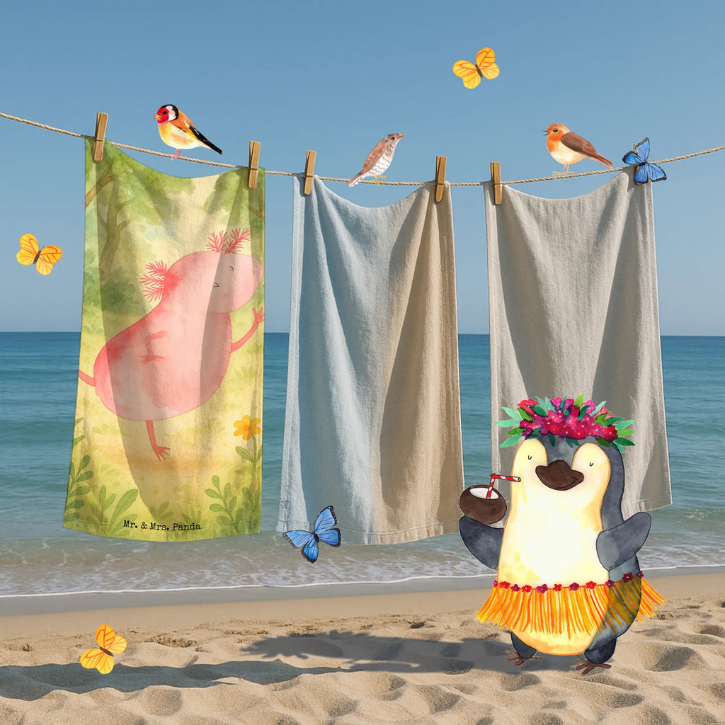 Badehandtuch Axolotl Tanzen Design Duschtuch, Badetuch, Strandtuch, Saunatuch, Kinder Handtuch, Axolotl, Molch, Axolot, Schwanzlurch, Lurch, Lurche, Dachschaden, Sterne, verrückt, Freundin, beste Freundin