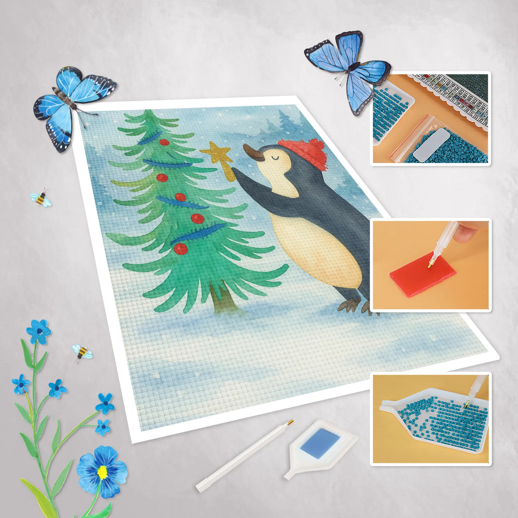 Diamond Painting Pinguin Weihnachtsbaum Design DIY, Kreativität, Kristallbild, Diamond Painting, Winter, Weihnachten, Weihnachtsdeko, Nikolaus, Advent, Heiligabend, Wintermotiv, Pinguin