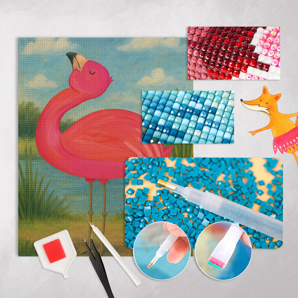 Diamond Painting flamingo Proud Design Flamingo, pink, pink bird, bird of paradise, red, flamingo decoration, gift pink, gifts, gift idea, children, adults, girls, flamingo fans, summer, vacation, sea, unusual gifts in pink, pink gifts, girls gifts, small gifts, Caribbean feeling, funny sayings, mom, sister, self-love, self-acceptance, best friend, friend, daughter, joy, proud