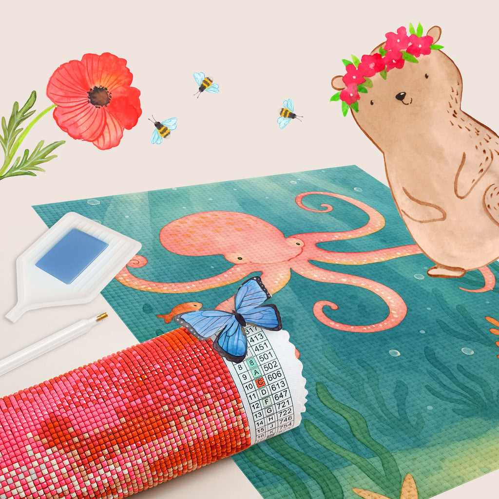 Diamond Painting Squid Design small animals, cute, funny, cute animal motives, hand drawn, small world, funny sayings, good mood, happy, gifts, gift ideas, special gifts, animal lover, card, sea animal, octopus, ocean, water, sea, arms, squid
