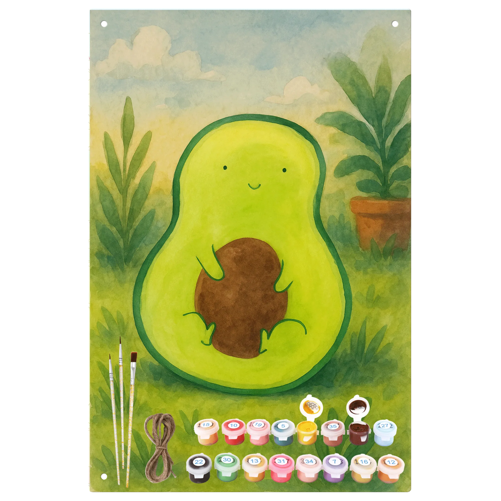 Paint by Numbers Metal Sign avocado core Design avocado, vegetables, saying life, avocado seed, seed, plant