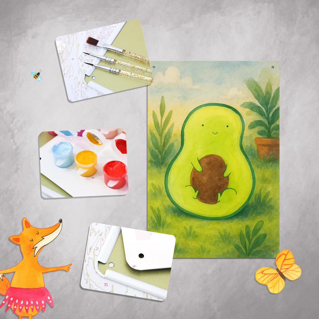 Paint by Numbers Metal Sign avocado core Design avocado, vegetables, saying life, avocado seed, seed, plant