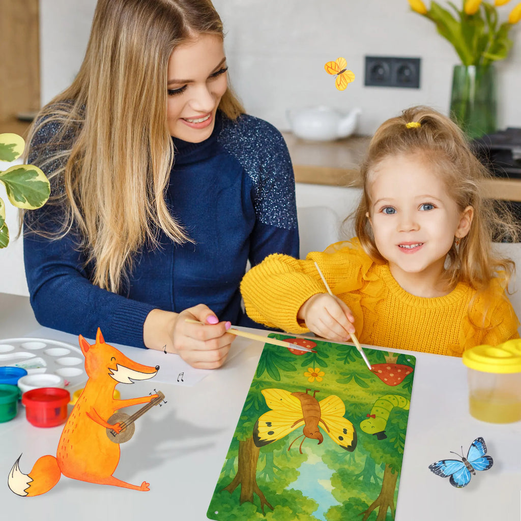 Paint by Numbers Metal Sign Caterpillar butterfly Design small animals, cute, funny, cute animal motives, hand drawn, small world, funny sayings, good mood, happy, gifts, gift ideas, special gifts, animal lover, card, development, hat, butterfly, growing up, Caterpillar, beauty, cocoon, lemon butterfly