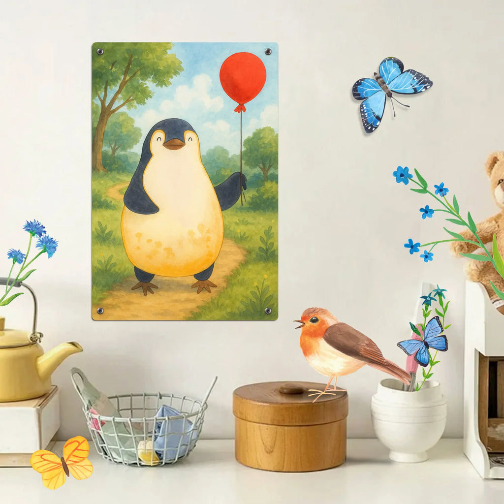 Paint by Numbers Metal Sign Penguin balloon Design Penguin, North Pole, Winter, Penguins, gift girlfriend, new life, love, happiness, love of life, motivation, new start, gift idea, daydreams, best friend, penguins, balloon