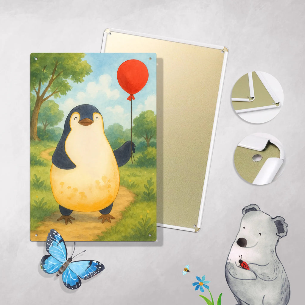 Paint by Numbers Metal Sign Penguin balloon Design Penguin, North Pole, Winter, Penguins, gift girlfriend, new life, love, happiness, love of life, motivation, new start, gift idea, daydreams, best friend, penguins, balloon