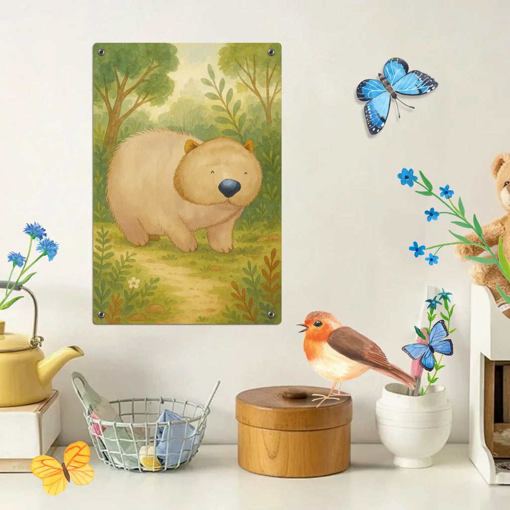 Paint by Numbers Metal Sign Wombat Design small animals, cute, funny, cute animal motives, hand drawn, small world, funny sayings, good mood, happy, gifts, gift ideas, special gifts, animal lover, card, Australia, motivation, Wombat, saying, life is beautiful