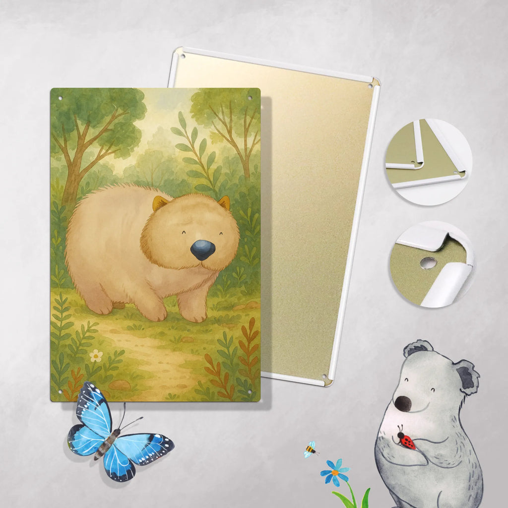 Paint by Numbers Metal Sign Wombat Design small animals, cute, funny, cute animal motives, hand drawn, small world, funny sayings, good mood, happy, gifts, gift ideas, special gifts, animal lover, card, Australia, motivation, Wombat, saying, life is beautiful