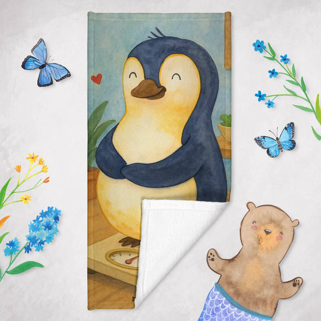Badehandtuch Pinguin Diät Design Duschtuch, Badetuch, Strandtuch, Saunatuch, Kinder Handtuch, Pinguin, Pinguine, Diät, Abnehmen, Abspecken, Gewicht, Motivation, Selbstliebe, Körperliebe, Selbstrespekt