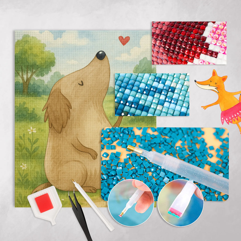 Obraz diamentowy Pies miłość Design Pies, motyw psa, zwierzę domowe, rasa psa, miłośnik zwierząt, właściciel psa, powiedzenia