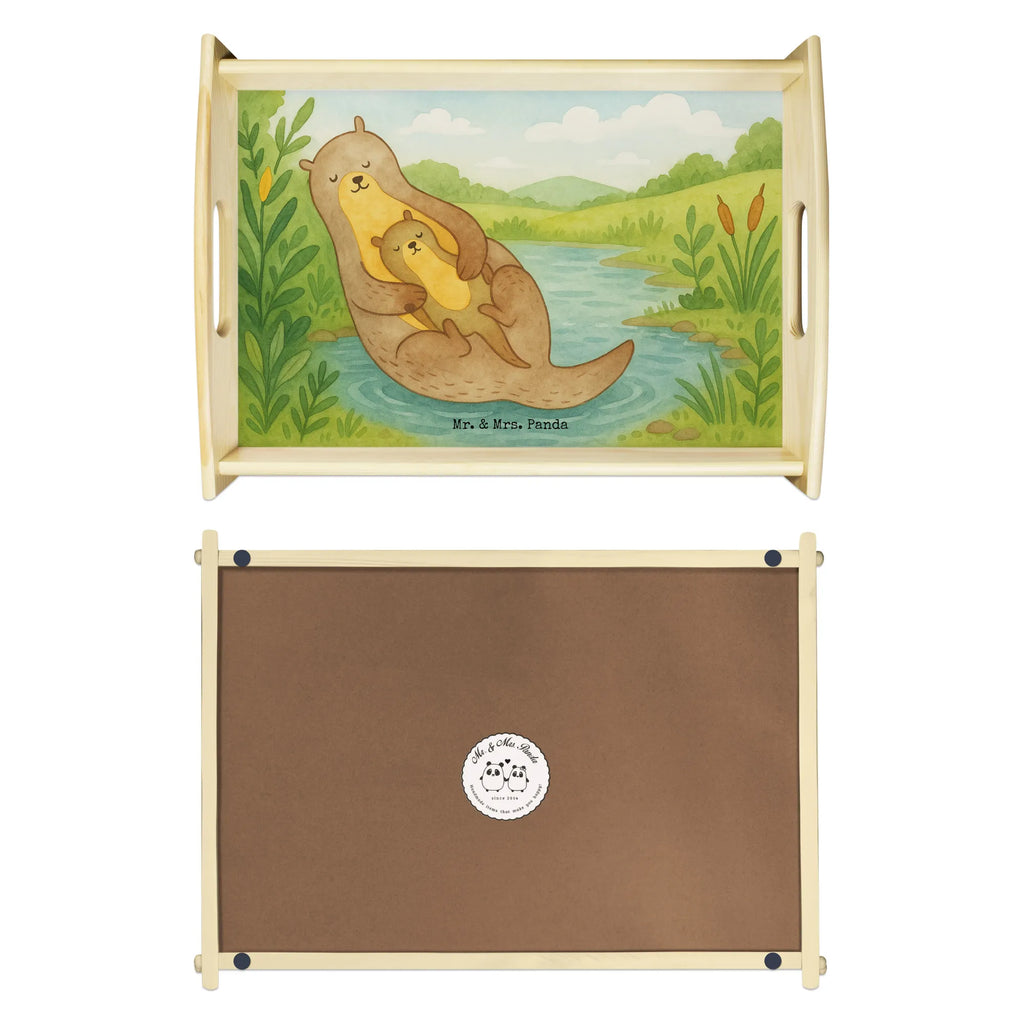 Serviertablett Otter Kind Design Serviertablett, Tablett, Holztablett, Küchentablett, Dekotablett, Frühstückstablett, Otter, Fischotter, Seeotter, Otter Seeotter See Otter