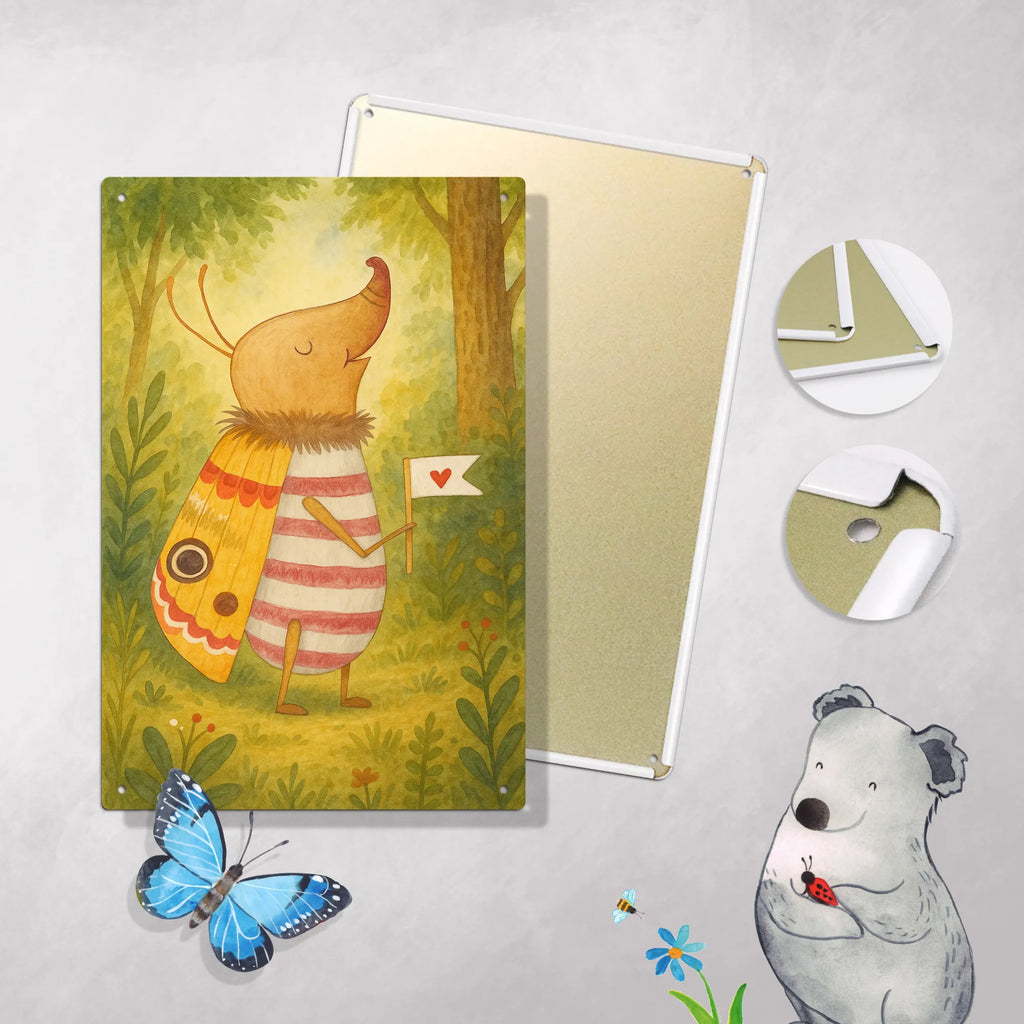Paint by Numbers Metal Sign Moth flag Design small animals, cute, funny, cute animal motives, hand drawn, small world, funny sayings, good mood, happy, gifts, gift ideas, special gifts, animal lover, card, How much does the world cost, Saying funny, Kitchen decoration, Moth, Beetle