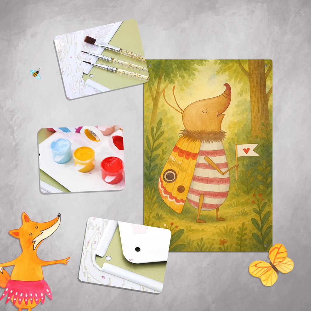 Paint by Numbers Metal Sign Moth flag Design small animals, cute, funny, cute animal motives, hand drawn, small world, funny sayings, good mood, happy, gifts, gift ideas, special gifts, animal lover, card, How much does the world cost, Saying funny, Kitchen decoration, Moth, Beetle