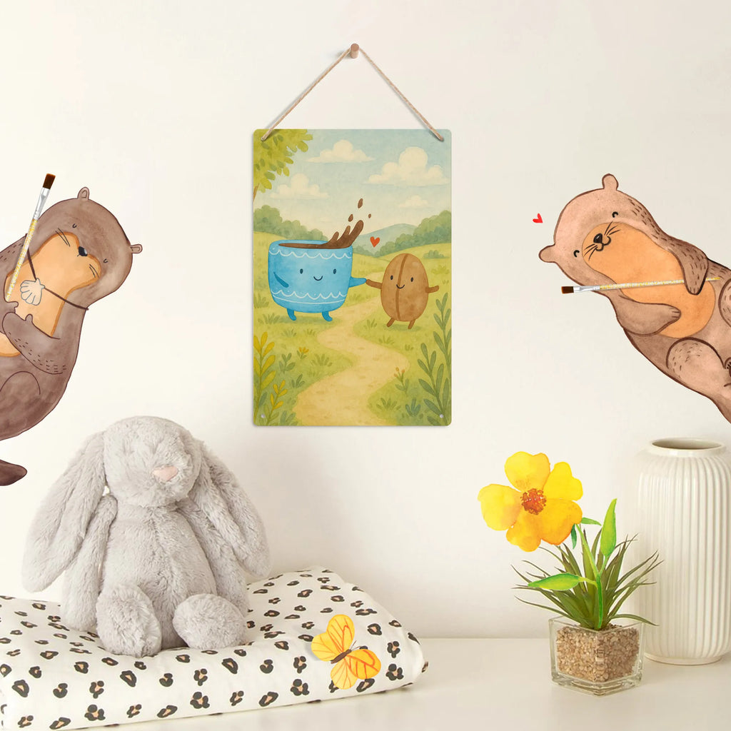 Metalowy szyld do malowania po numerach kawa ziarno Design Motywy zwierzęce, dobra energia, zabawne powiedzonka, zwierzęta