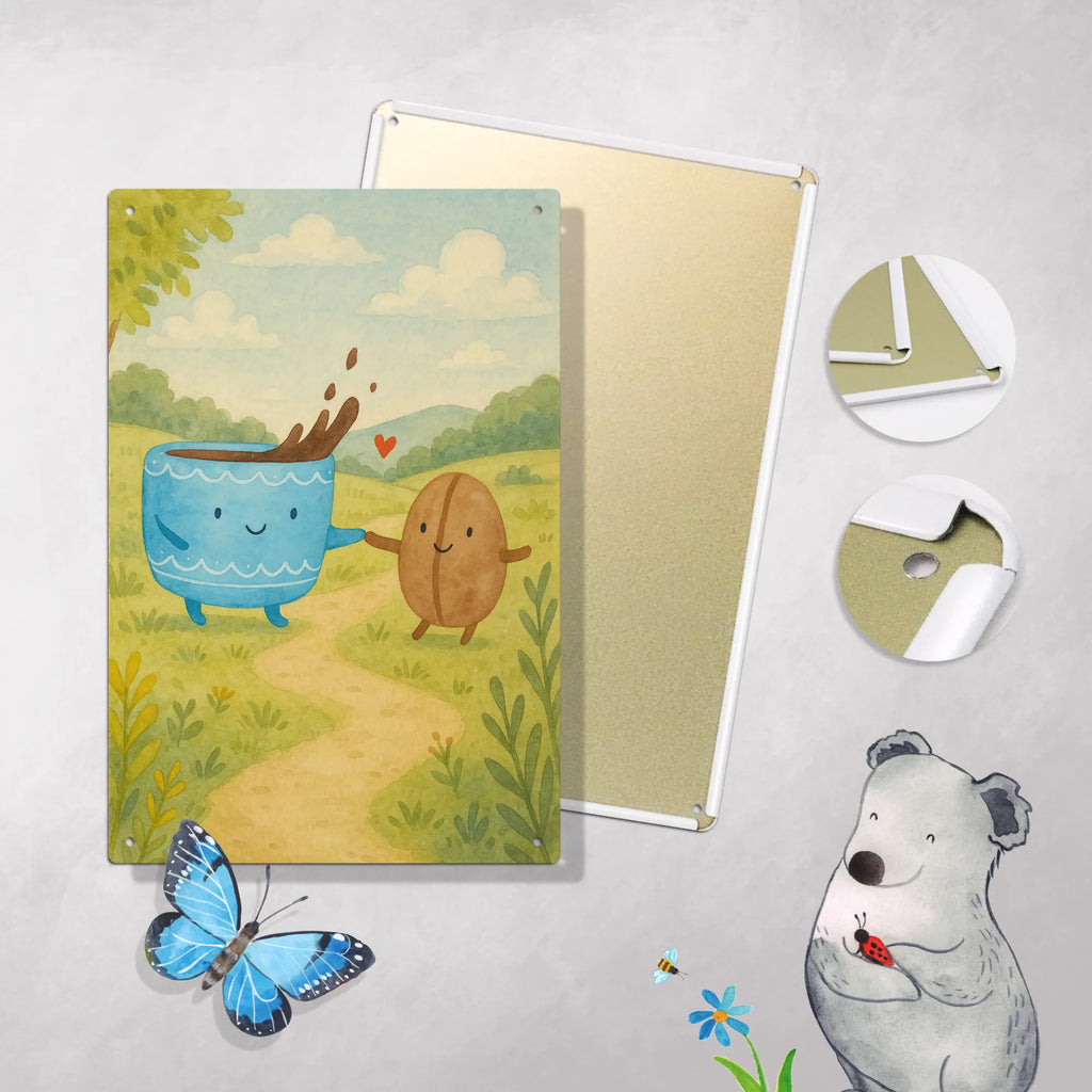 Metalowy szyld do malowania po numerach kawa ziarno Design Motywy zwierzęce, dobra energia, zabawne powiedzonka, zwierzęta