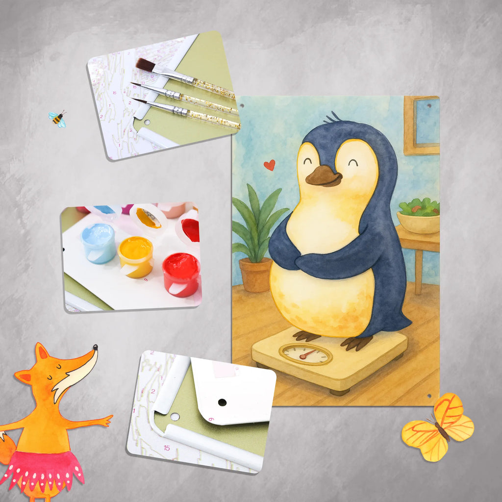 Malen nach Zahlen Metallschild Pinguin Diät Design Malen, Ausmalbild, Künstler, Malen nach Zahlen, Kreativität, Bastelidee, Baseln, DIY, Kunstwerk, Pinguin, Körperliebe, Selbstrespekt, Abspecken, Selbstliebe, Abnehmen, Pinguine, Motivation, Gewicht, Diät