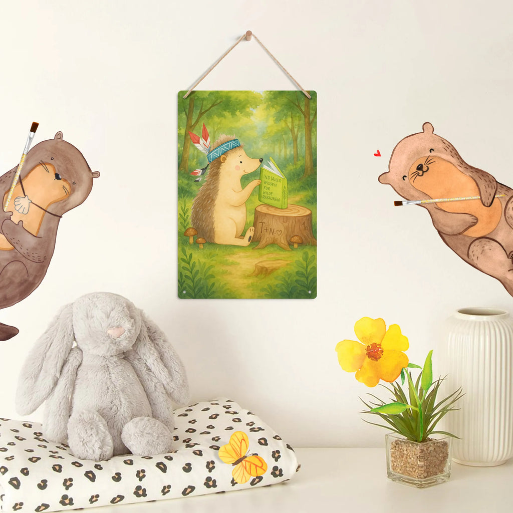 Metalowy szyld do malowania po numerach jeż Ozdoba z piór Design Waldtiere, zwierzęta