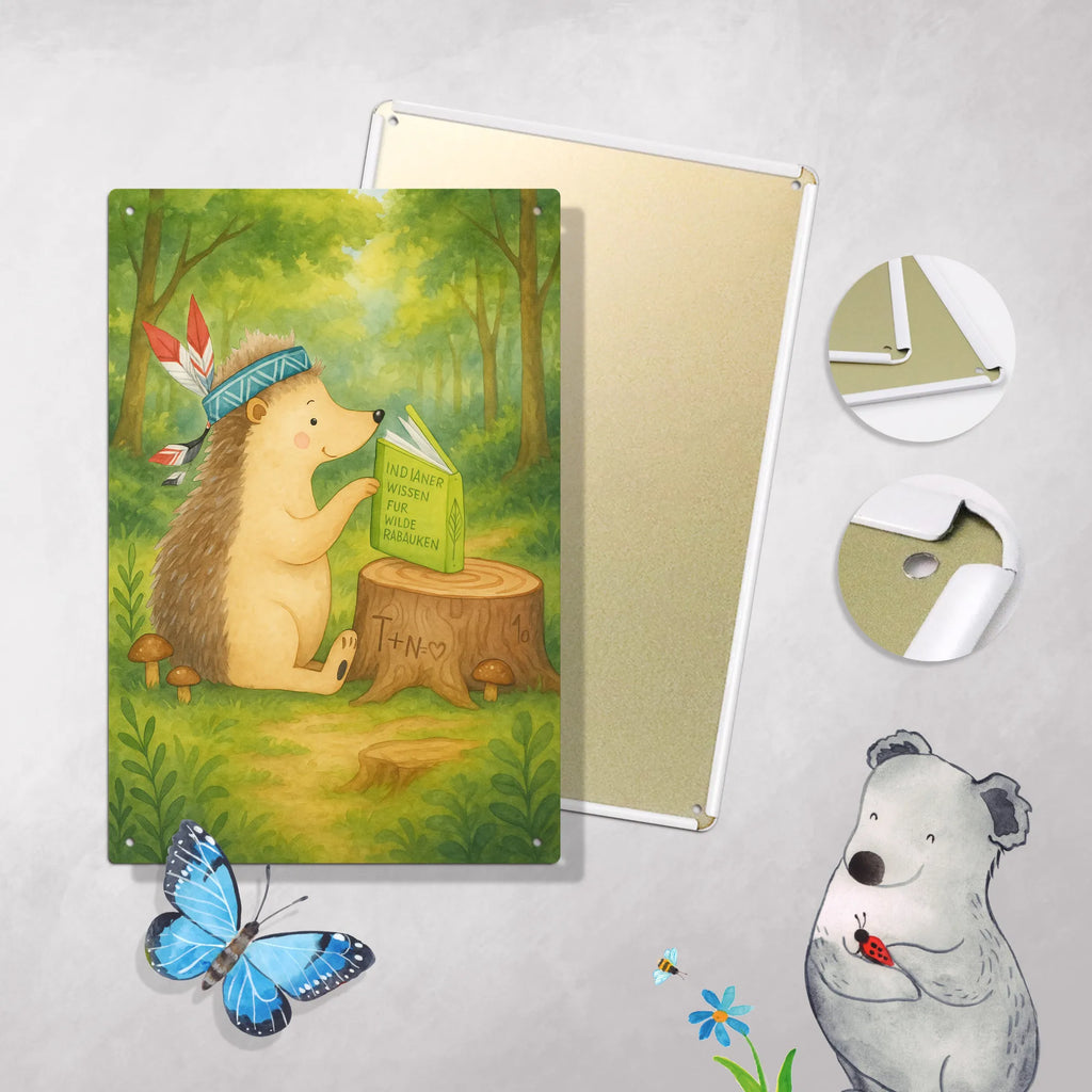 Metalowy szyld do malowania po numerach jeż Ozdoba z piór Design Waldtiere, zwierzęta