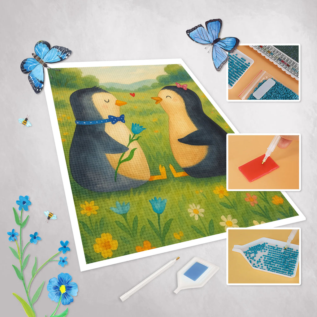 Diamond Painting Penguin pair Design Penguin, North Pole, Winter, Penguins, wedding gift, penguins, great love, dream couple, wedding, lovers, engagement, proof of love, love, love gift, anniversary, wedding day, penguin