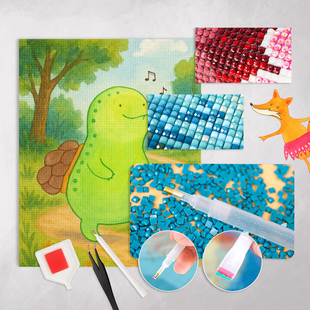 Obraz diamentowy żółw gwizdać Design Skałka