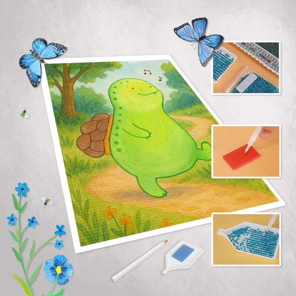 Obraz diamentowy żółw gwizdać Design Skałka