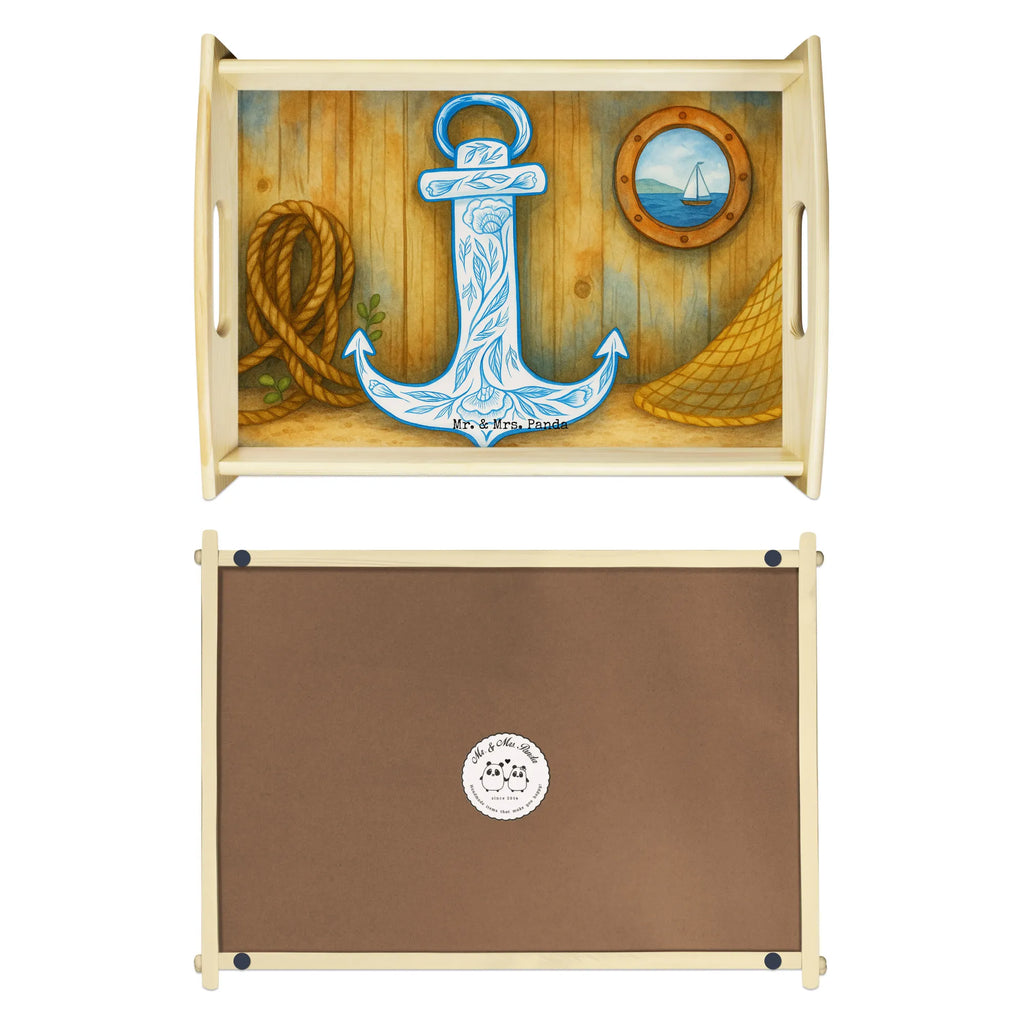 Serviertablett Anker Blau Design Serviertablett, Tablett, Holztablett, Küchentablett, Dekotablett, Frühstückstablett, Tiermotive, Gute Laune, lustige Sprüche, Tiere