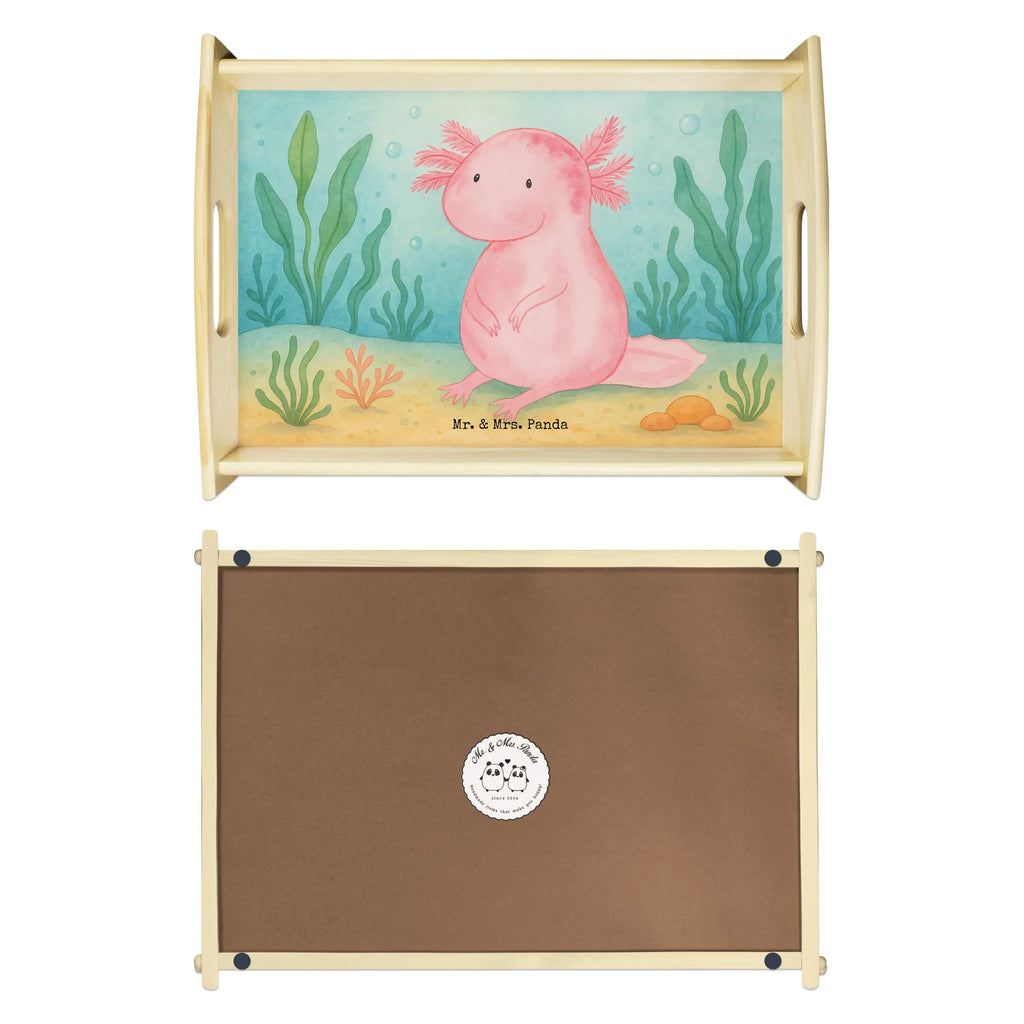 Serviertablett Axolotl Niedlich Design Serviertablett, Tablett, Holztablett, Küchentablett, Dekotablett, Frühstückstablett, Axolotl, Molch, Axolot, vergnügt, fröhlich, zufrieden, Lebensstil, Weisheit, Lebensweisheit, Liebe, Freundin
