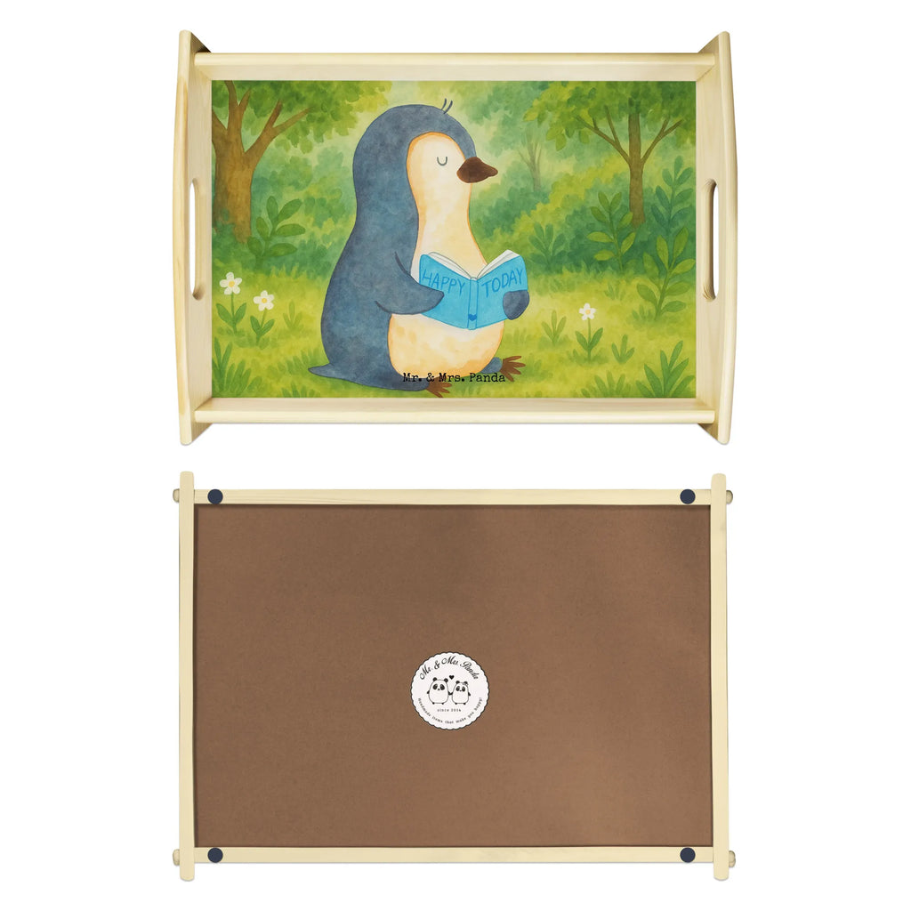 Serviertablett Pinguin Buch Design Serviertablett, Tablett, Holztablett, Küchentablett, Dekotablett, Frühstückstablett, Pinguin, Pinguine, Buch, Lesen, Bücherwurm, Nichtstun, Faulenzen, Ferien, Urlaub, Freizeit