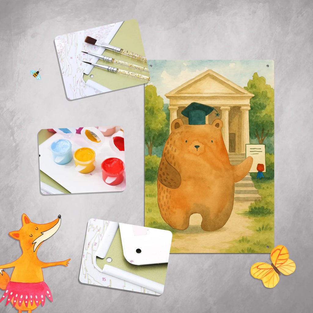 Malen nach Zahlen Metallschild Bär Prüfung Design Kunstwerk, Kreativität, Malen, Ausmalbild, DIY, Künstler, Bastelidee, Malen nach Zahlen, Baseln, Bär, Teddy, Teddybär, Abschluss, Prüfung bestanden, Prüfungen, Abschlusszeugnis, Abitur, Zeugnis