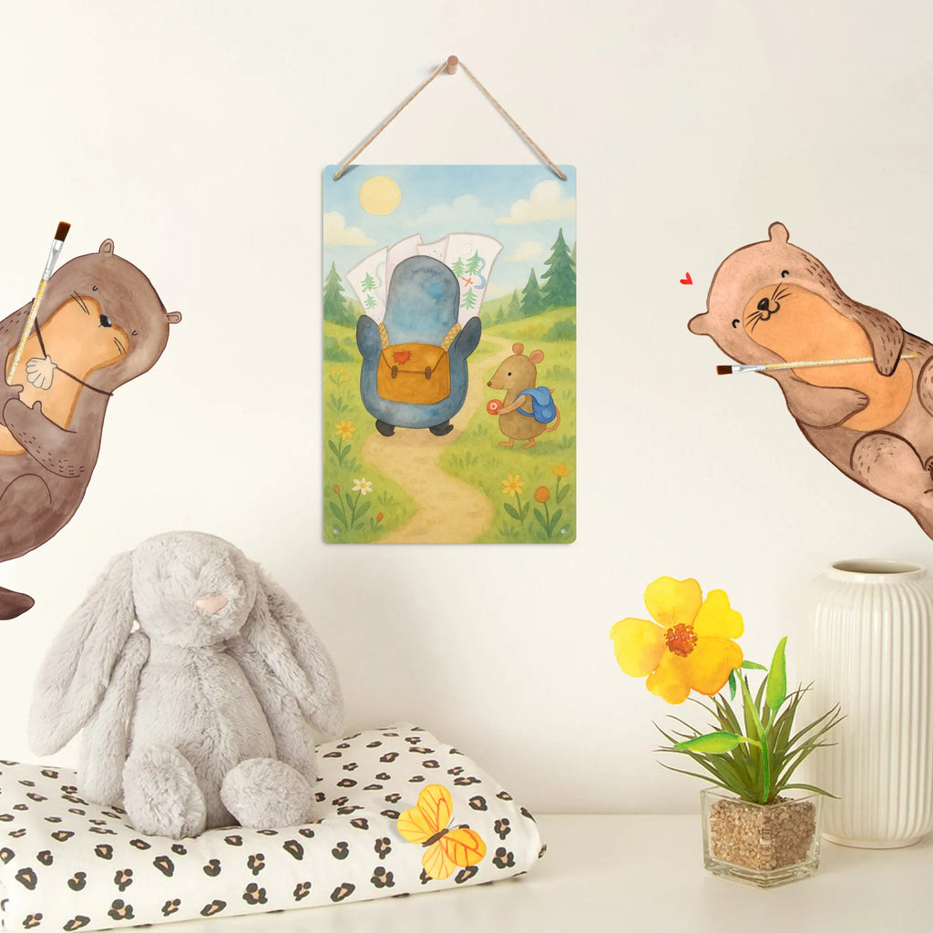 Paint by Numbers Metal Sign Penguin & Mouse Hiker Design Penguin, North Pole, Winter, Penguins, penguin, road trip, adventure, wanderlust, adventurer, excursion, penguins, hiking